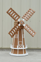 46" Octagon Poly Dutch Windmill, Carmel/white trim