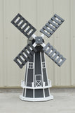 46" Octagon Poly Dutch Windmill, Gray with White Trim