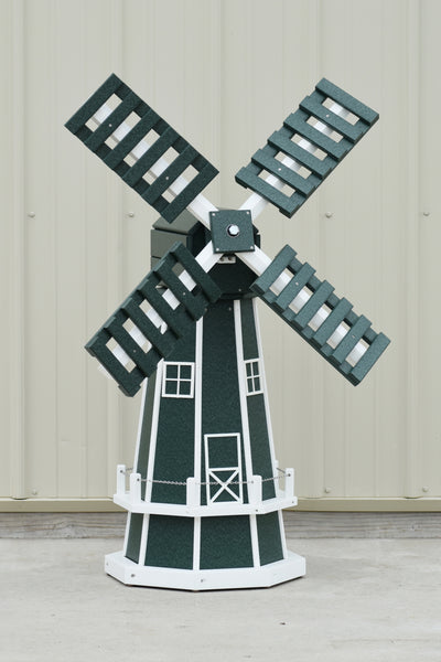 46" Octagon Poly Dutch Windmill, Green/white trim