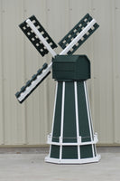 5 ft. Octagon Poly Dutch Windmill (Green/white trim)