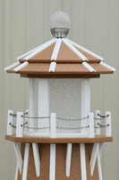 6 ft. Octagon Solar and Electric Powered Poly Lighthouses Carmel with white trim