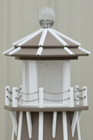 5 ft. Octagon Solar and Electric Powered Poly Lighthouses Clay/white trim