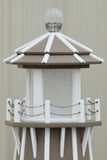 4 ft. Octagon Solar and Electric Powered Poly Garden Lighthouses, Clay/white trim
