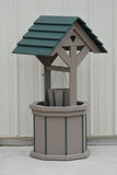 4 ft. Poly Wishing Well with Planter Bucket, Clay and Green