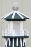 39"  Octagon, Solar and Electric Powered  Poly, Lawn Lighthouse, Green/white trim