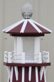 39" Octagon, Solar and Electric Powered  Poly, Lawn Lighthouse, Cherry/ White trim
