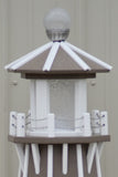 39" Octagon, Solar and Electric Powered  Poly, Lawn Lighthouses  Clay/white trim