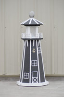39"  Octagon, Solar and Electric Powered  Poly Lawn Lighthouse, Gray/white trim