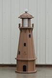 5 ft. Octagon Solar and Electric Powered Poly Lighthouses Antique Mahogany