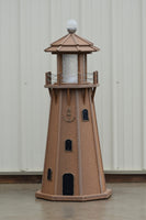 4 ft. Octagon Solar and Electric Powered Poly, Lawn Lighthouse Antique Mahogany