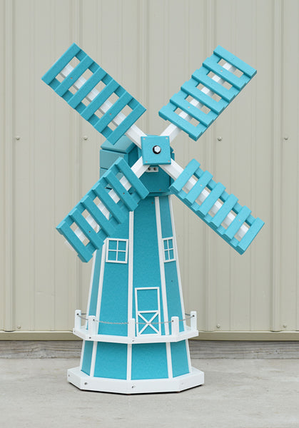 46" Octagon Poly Dutch Windmill, Aruba Blue with White Trim