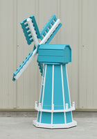 46" Octagon Poly Dutch Windmill, Aruba Blue with White Trim