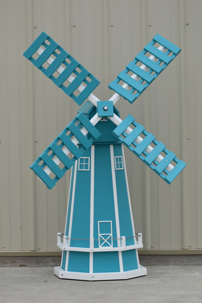 5 ft. Octagon Poly Dutch Windmill Aruba Blue with White Trim