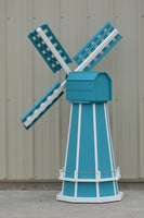 5 ft. Octagon Poly Dutch Windmill Aruba Blue with White Trim