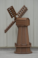 46 in. Octagon Poly Dutch Windmill, Antique Mahogany Wood Looking Windmills