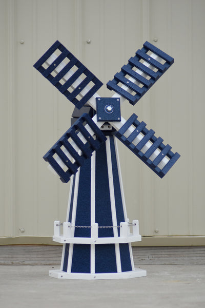 30" Octagon Poly Dutch Windmill (Patriot Blue with White Trim)