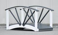 Poly Ornamental 3' Landscape Bridge, Gray and White