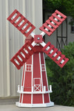 46" Octagon Poly Dutch Windmill, Red with White Trim