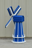 46" Octagon Poly Dutch Windmill, Blue/white trim