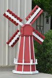 46" Octagon Poly Dutch Windmill, Red with White Trim