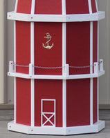 6 ft. Octagon Solar and Electric Powered Poly Lighthouse Red and White