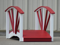 Poly Ornamental 3' Landscape Bridge, Red and White