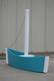 3 foot Decorative Sailboat Flower Pot, (Flower Planter)