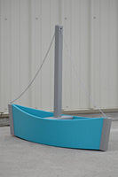 3 foot Decorative Sailboat Flower Pot, (Flower Planter)