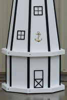 5 ft. Octagon Solar and Electric Powered Poly Lighthouses White/Black Trim