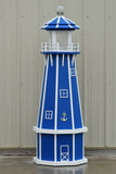5 ft. Octagon Solar and Electric Powered Poly Lighthouses, Blue/white trim