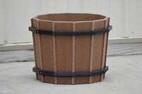 16 inch Barrel Flower Pot, Hand Crafted from Poly Lumber