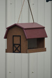 Poly-wood Mini Barn Large Handcrafted Hanging Bird feeder, Song bird Essentials
