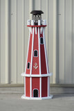 32" Octagon; Solar Powered Poly Lighthouses, Red/white trim