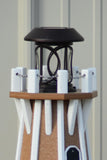 32" Octagon; Solar Powered Poly Lighthouses, Carmel/white trim