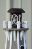 32" Octagon; Solar Powered Poly Lighthouses Clay/white trim