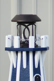 32" Octagon; Solar Powered Poly Lighthouses Patriot Blue with White Trim