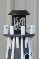 32" Octagon; Solar Powered Poly Lighthouses Gray/white trim