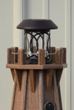 32" Octagon; Solar Powered Poly Lighthouse in Antique Mahogany