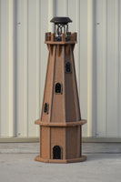 32" Octagon; Solar Powered Poly Lighthouse in Antique Mahogany