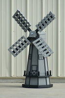 46" Octagon Poly Dutch Windmill, Driftwood Gray with Black Trim