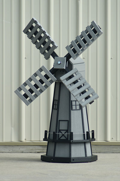 5 ft. Octagon Poly Dutch Windmill Driftwood Gray with Black Trim