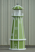 Copy of 5 ft. Octagon Solar and Electric Powered Poly Lighthouses Lime Green with White trim