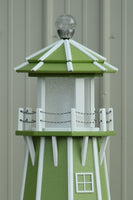 4 ft. Octagon Solar and Electric Powered Poly Garden Lighthouses Lime Green and White