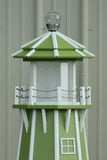 6 ft. Octagon Solar and Electric Powered Poly Lighthouse Lime Green with White trim