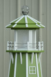 5 ft. Octagon Solar and Electric Powered Poly Lighthouses Lime Green with White trim