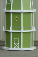 6 ft. Octagon Solar and Electric Powered Poly Lighthouse Lime Green with White trim
