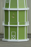 6 ft. Octagon Solar and Electric Powered Poly Lighthouse Lime Green with White trim