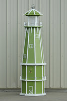 6 ft. Octagon Solar and Electric Powered Poly Lighthouse Lime Green with White trim