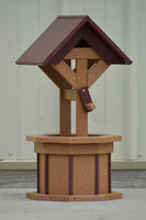 2 ft. Poly Wishing Well, Flower Planter, Carmel and Cherry