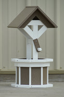 2 ft. Poly Wishing well Planter, Clay and White